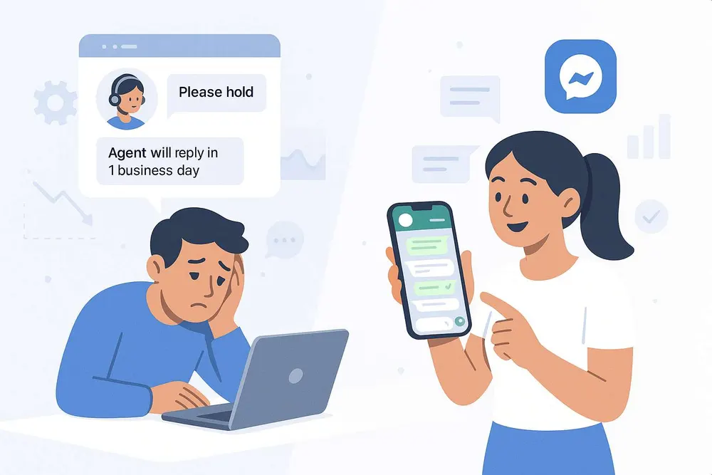 Live-Chat ist ein alter Hut: Erwäge Chat-Automatisierung in Kombination mit Messaging-Apps!