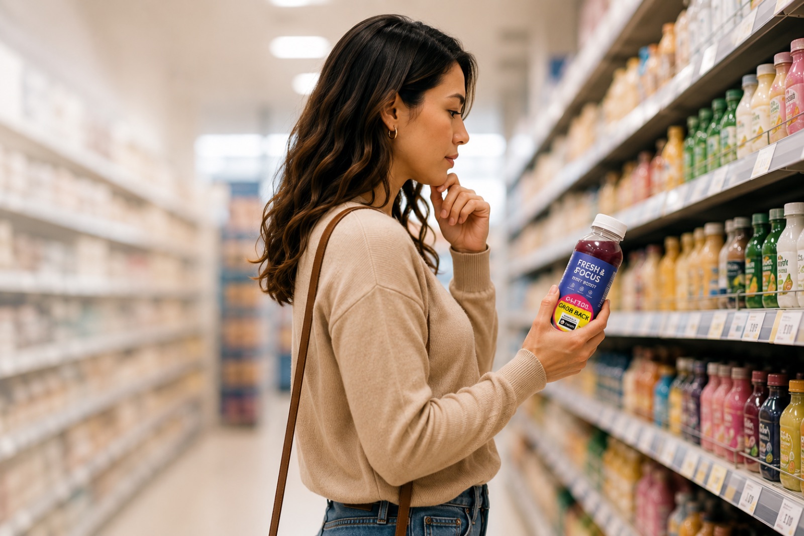 Shopperin am Regal mit Fresh&Focus