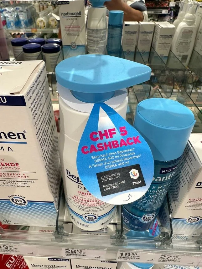 Bepanthen DERMA mit CHF 5 Cashback-Sticker