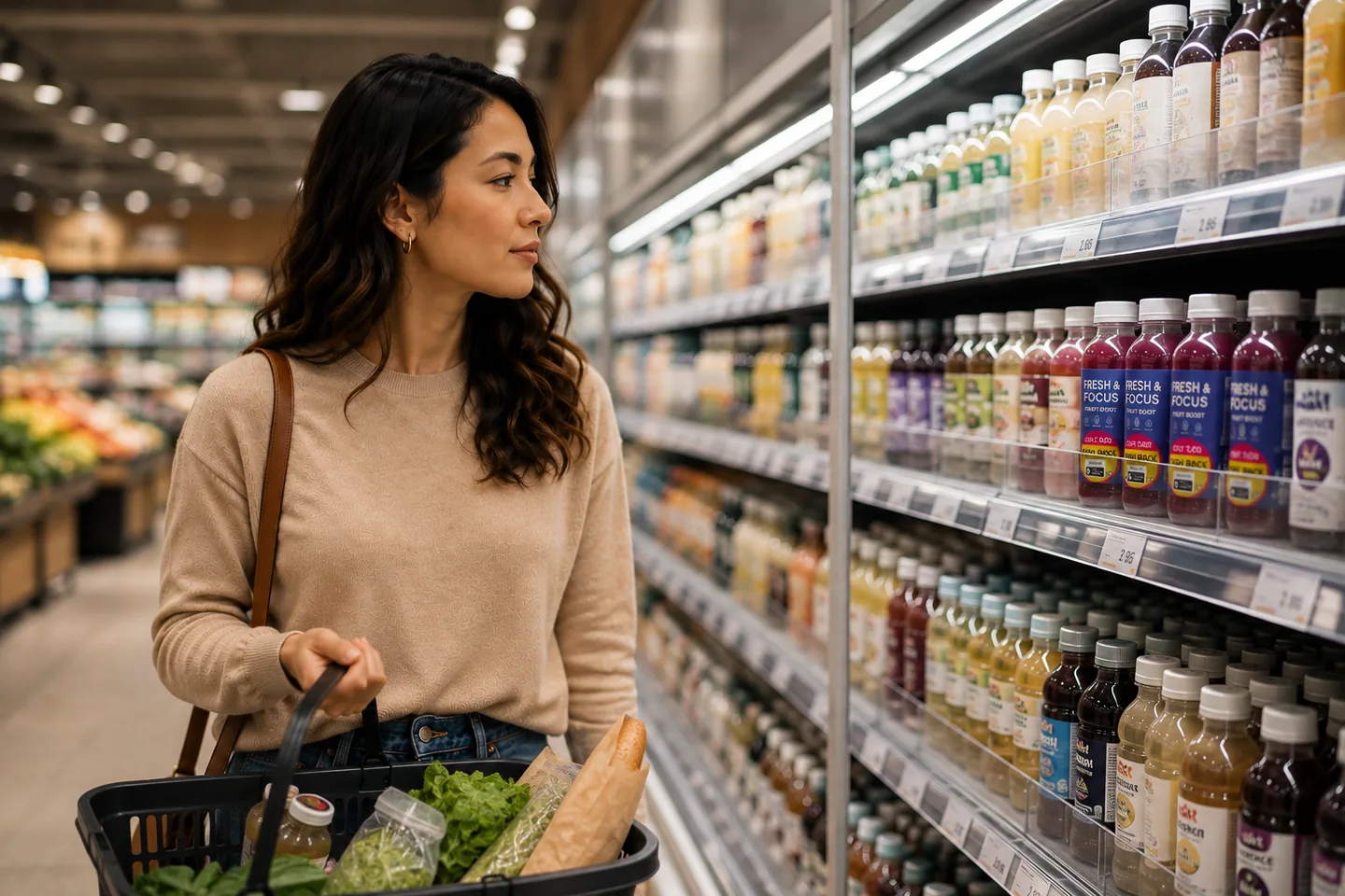 Shopperin greift erneut zu einem Produkt am Regal